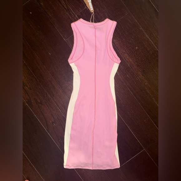NWT SKIMS Ribbed Body-Con Dress – bubblegum/white , Size XS - Picture 5 of 6